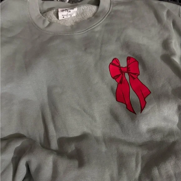 Living Fully Co. 2023 holiday sweatshirt in Sage - Picture 2 of 3